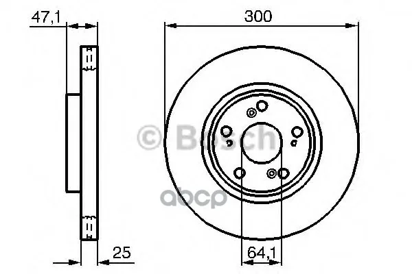 Диск Тормозной Honda: Accord Viii 03-, Accord Viii Tourer 03- Bosch арт. 0986479227