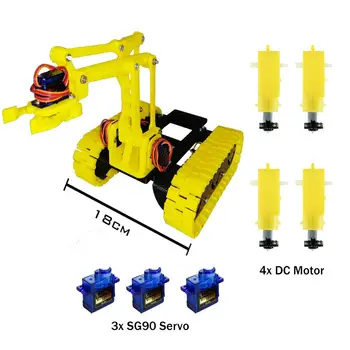 

Robot Tank 3D Robotic Arm DIY Compatible SG90 Servos TT DC Motor Student diy Project Arduino Uno L298 Motor Driver Robotic