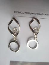 XIYANIKE de Plata de Ley 925 de reducción de pendientes de plata giratorio amor pendiente de perlas para mujer MEDIADOS DE-longitud pendientes