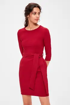 

Trendyol Burgundy Belted Dress TWOAW20EL0941
