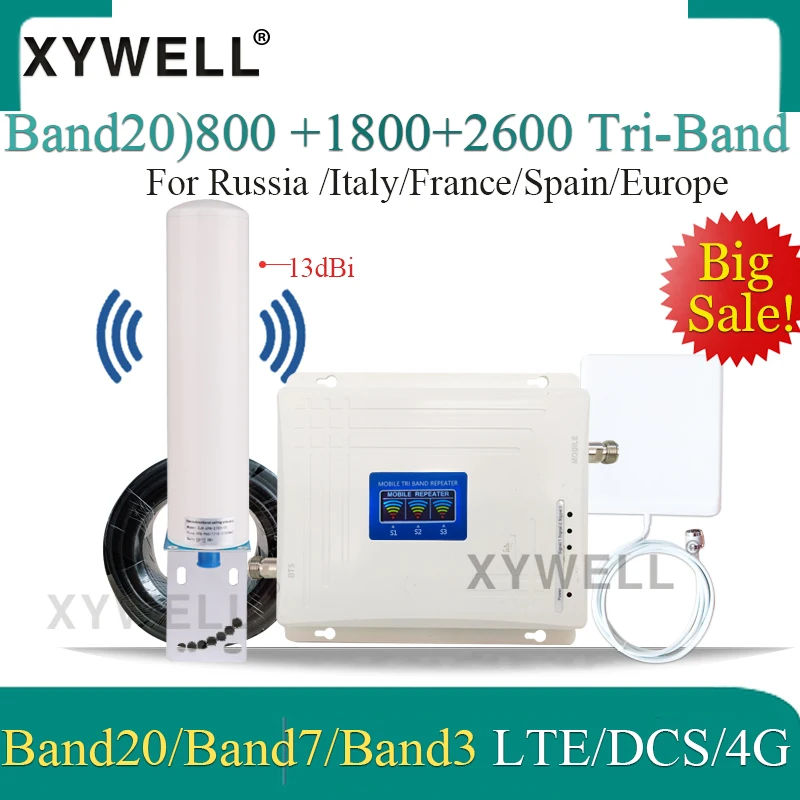 B20)LTE 800 1800 2600 Mhz Tri-Band 4G Cellular