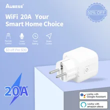 

20A Smart Socket 4400W WiFi Plug With Power Metering Smart Home Tuya / Smart Life APP Control For Yandex Alice Google Home Alexa