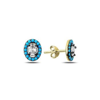 

KUTAYDAN Nano Turquoise Stone Earrings 925 Sterling Silver