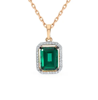 

Gold pendant with emeralds and diamonds sunlight sample 585
