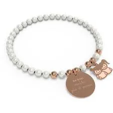 

Woman jewelry bracelet 10 Good Propositi Bon Bon trendy item No. B5117RO/WT