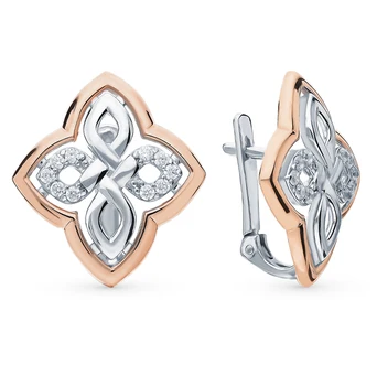 

Silver earrings with cubic zirconia sunlight sample 925 test