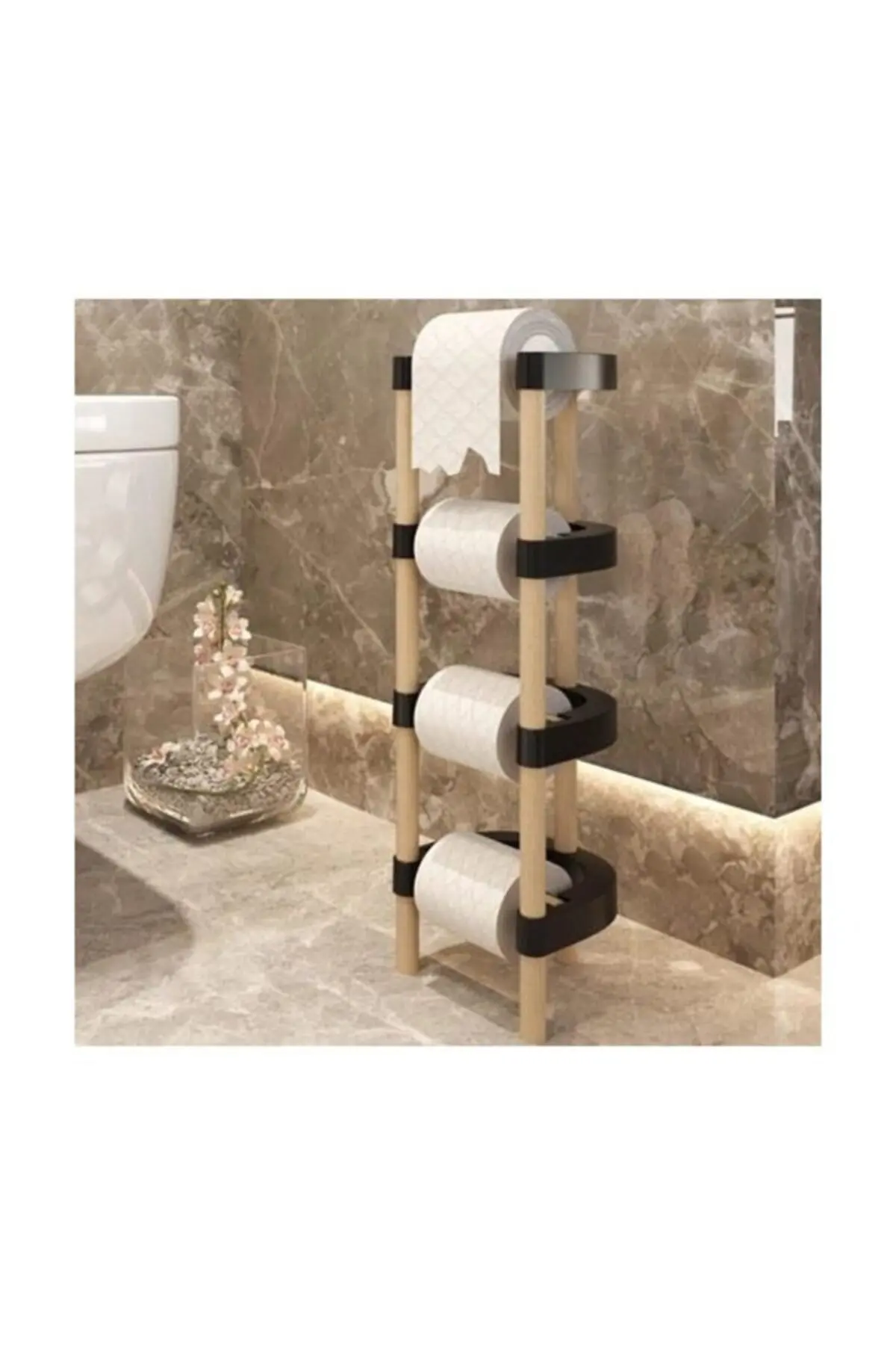 Impregnated Pine Wood Reservoir Toilet Paper Stand Wooden Toilet Wc Paper Holder Decorative Bathroom Furniture Accessory