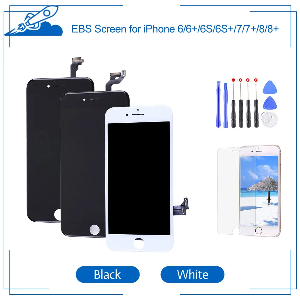 

EBS For iPhone 7 7 Plus LCD With 3D Force Touch Screen Digitizer Assembly For iPhone 6 8 8 Plus No Dead Pixel OEM Brightness