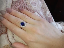 Anillo de princesa de circón azul transparente para mujer, joyería de compromiso para fiesta, adornos para joyas finas, chica y amiga Gif