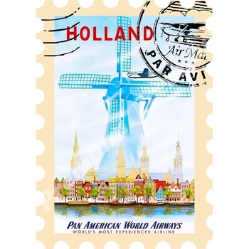 

Netherlands souvenir magnet vintage tourist poster