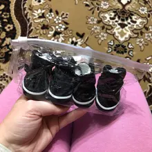 4 unids/set zapatos para perros de invierno de perro caliente botas de nieve zapatos de cuero de la PU para perros pequeños perros Chihuahua impermeable antideslizante cachorro para mascotas zapatos