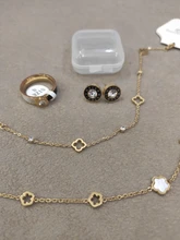 JeeMango de acero inoxidable Flor de cristal CZ colgante de planta pulseras para las mujeres cadena de oro rosa y pulsera de enlace pulsera JB19114