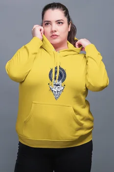 

Angemiel Wear Yoga Arriving Girl Motifs Yellow Women 'S Hooded Sweatshirt