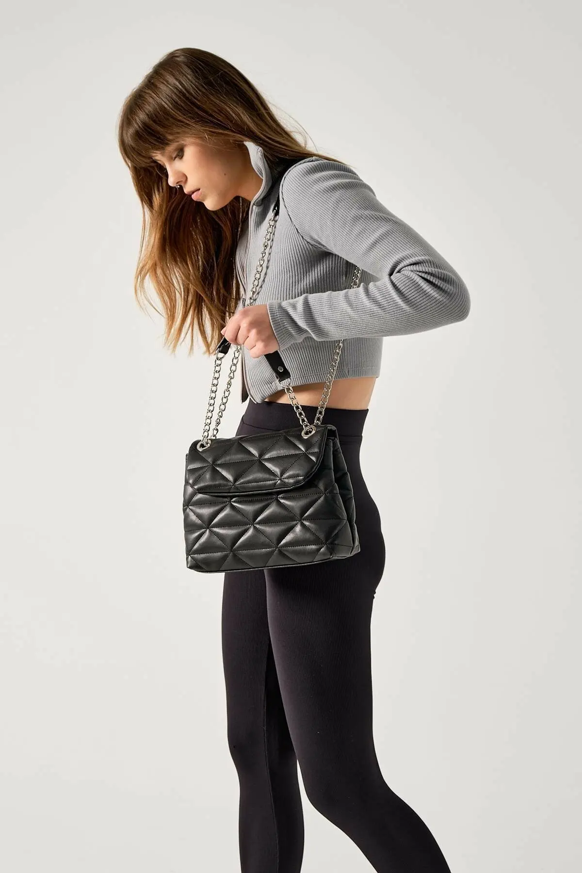 Shule Bags Quilted Print Crossbody Bag Pastel Black Women Retro Handbag 2021 Female Single Shoulder Bag Women's Trend Handbag