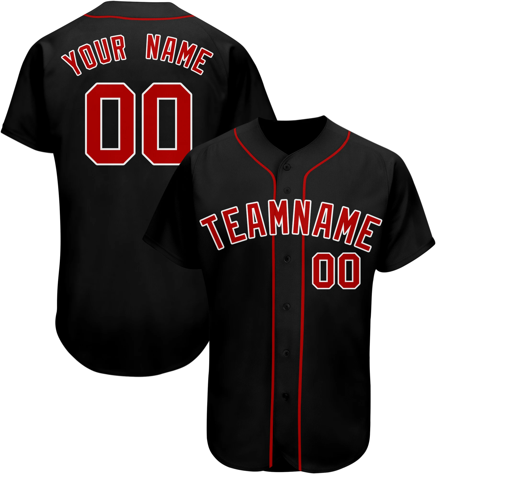 Baseball Jersey Full Sublimated Team Name/Numbers Breathable Soft V-neck Button Down Uniforms for Men/Kids Outdoors Party