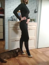 Dress Women Celebrity Bodycon Bandage Evening-Runway Long-Sleeve Midi Nude Black Winter