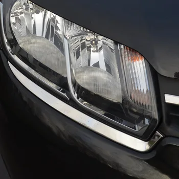 

Stainless Steel Front Eyebrow Headlights Cover Headlight trims for Renault Logan II Sandero 2 pre-facelift 2014 2015 2016 2017