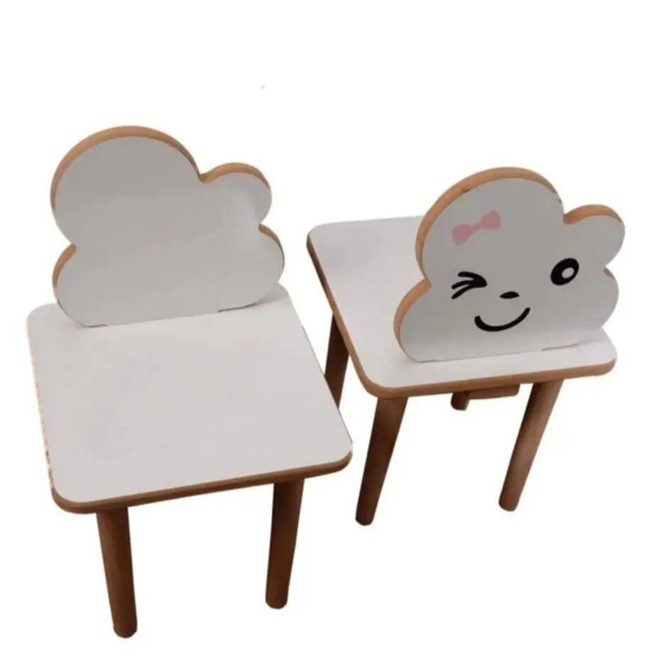 Children's Table Chair Suit. Activity, Education, Game. Style Concept. Ages 2-7. Solid Wood Handmade. With Extra Sticker Gift.