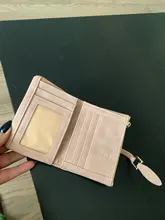 Monedero pequeño de piel sintética con cierre a presión para mujer, cartera pequeña mate