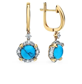 

Gold earrings with sapphires and turquoise sunlight