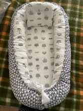 Cama de nido con almohada para bebé, cuna portátil de viaje de 85x50cm, cuna de algodón para bebé recién nacido, parachoques de cuna