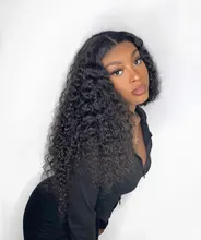 Miss-pelucas de cabello humano brasileño para mujeres negras, sin pegamento, ondas profundas rizadas, 13x4, con encaje Frontal, Frontal suizo, mojado y ondulado