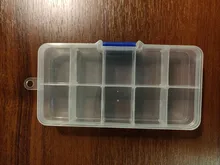 Caja de almacenamiento con bolsillos para señuelos de pesca, caja de 10 compartimentos para cebos de pesca, transparente, cuadrada