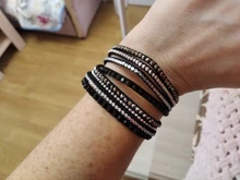 Pulsera de cuero con diamantes de imitación para mujer, brazalete de cristal, varias capas, joyería, novedad de 2016