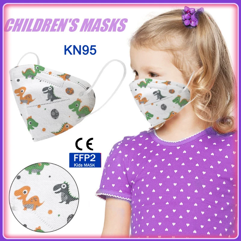 Promoción Mascarilla KN95 reutilizable con estampado de dinosaurio para niños, máscara protectora, 10/20/50/100 Uds. r0QK39BmGpk