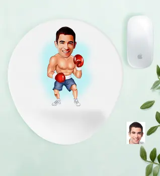 

Personalized Mr Boxer Caricature Of Wrist Support Mouse Pad
