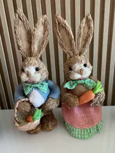 Party-Supplies Artificial-Straw Rabbit-Decoration Easter-Theme Garden Home