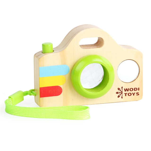New Wooden Color Camera Toy Mini Cute Kaleidoscope Portable Toy Camera Children's Room Decorations Souvenirs Birthday Gifts 3