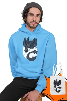 

Angemiel Wear Baby Dragon Blue Men 'S Hooded Sweatshirt Bags Kombin