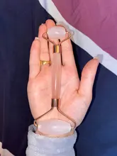 Rodillo de Jade de cuarzo rosa para masaje Facial, masajeador adelgazante Facial, piedra de Jade Natural, conjunto de belleza para el cuidado de la piel