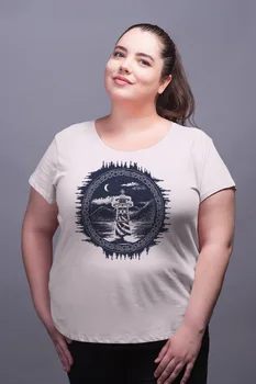 

Angemiel Wear Night Lighthouse White Women Cotton Large Size T-Shirt