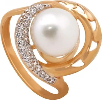 

Примаэксклюзив ring with pearls and cubic zirconia in red gold