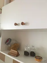 Wooden Cabinet Wardrobe-Knobs Drawer-Handle Furniture Hardware Round Natural for 8/12pcs