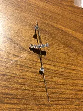 17KM-pendientes de boda bohemios con gancho para orejas, pendientes trepadores de circonia cúbica, cristal, para mujer