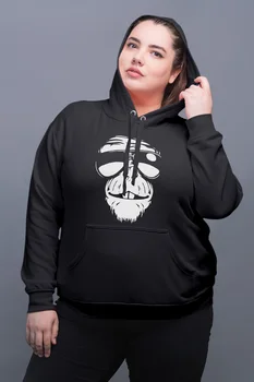 

Angemiel Wear Glasses Vicinity Monkey Black Women Hooded Sweatshirt