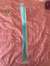 Alileader-extensiones de cabello Natural sintético largo para mujer y niña, Clip rizado de 18 pulgadas, color rosa y azul