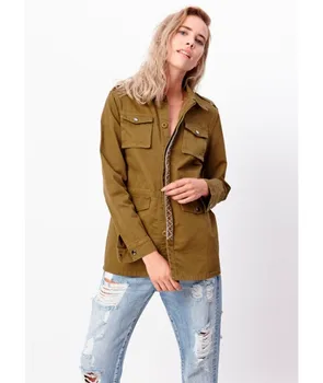 

PARKA ETHNIC PATTERNS woven jacket Women Color Dark Green Fashion Casual Autumn