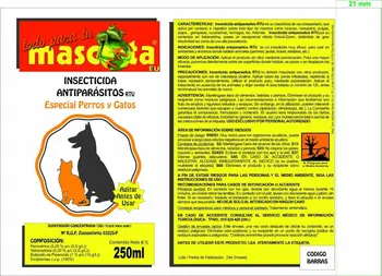 

Anti-parasite dogs and cats insepticide