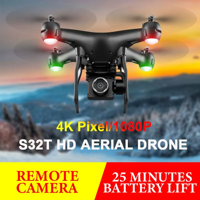 Дрон S32T Поворотная камера HD Антенна Квадрокоптер wifi fpv RC вертолет Вертолет полет