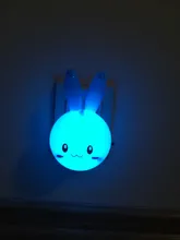 Led-Night-Light Bedside-Lamp Gifts Us-Plug Wall Bedroom Rabbit Cartoon Baby/children