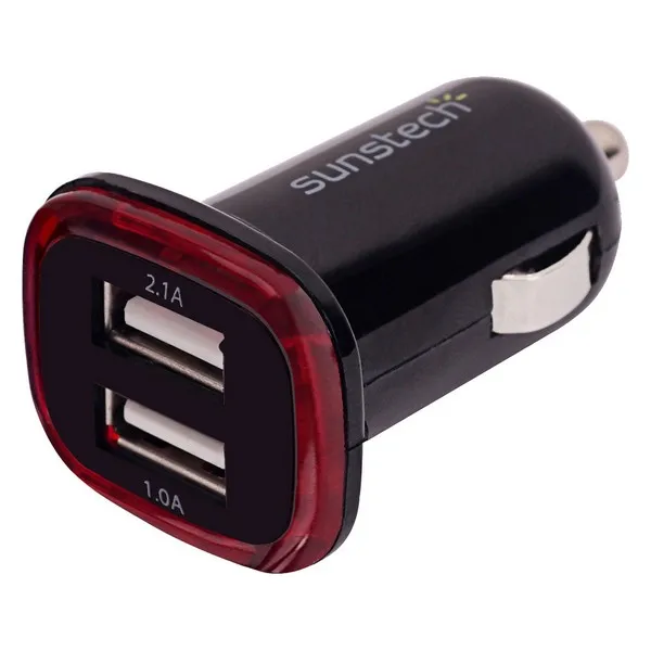Автомобильное зарядное устройство USB Sunstech DCU10BK черный