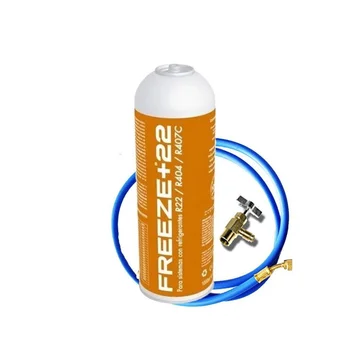 

Gas bottle Coolant Freeze + 22 400Gr + Valve + Hose Organic Substitute R22/R404/R407C/