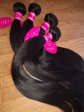 Extensiones de cabello humano liso brasileño, 1/3/4 Uds., extensiones de cabello Natural/negro azabache, extensiones de cabello humano Younsolo