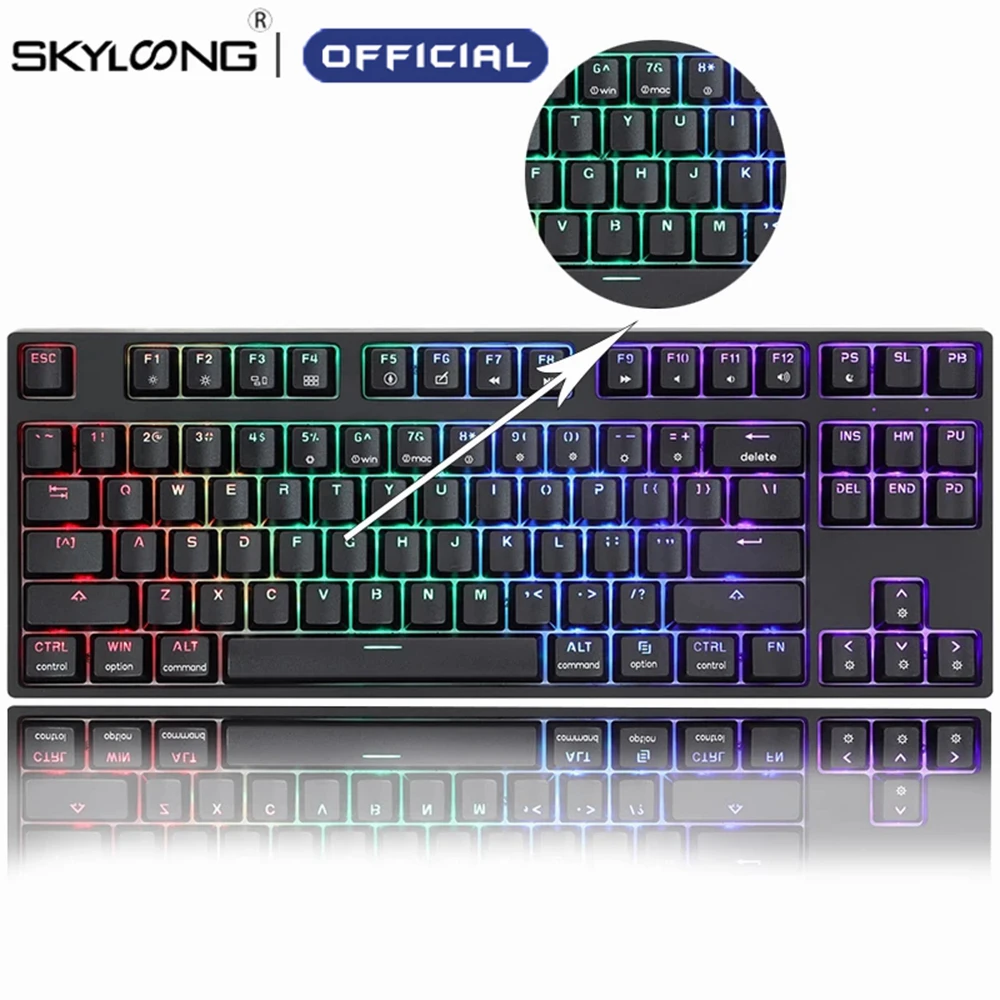 computer keyboard for android mobile SKYLOONG GK87 Mechanical Gaming Keyboard 87 Keys Optics Hot Swap Wired RGB keycaps Backlit MAC Gaming Accessories For Desktop 87 best keyboard for home office