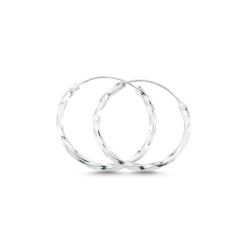 

Silver 925 Sterling 25mm Auger Ring Earrings