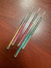 5 unids/set uñas arte pluma 2 en 1 doble termina salpican dibujo pintura Gel UV de polaco cepillo de uñas de arte puntillo herramientas